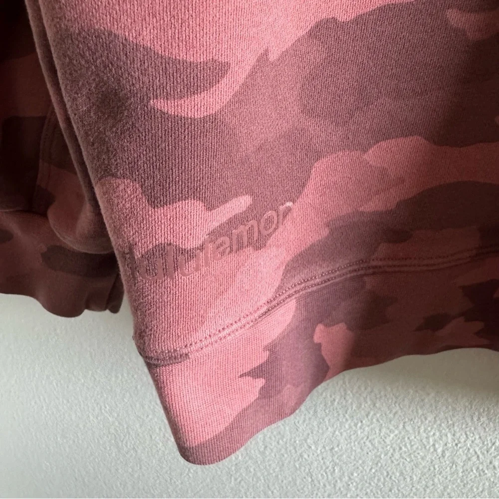 Lululemon Athletica Perfectly Oversized Crew Pink Camo Sweatshirt size 6